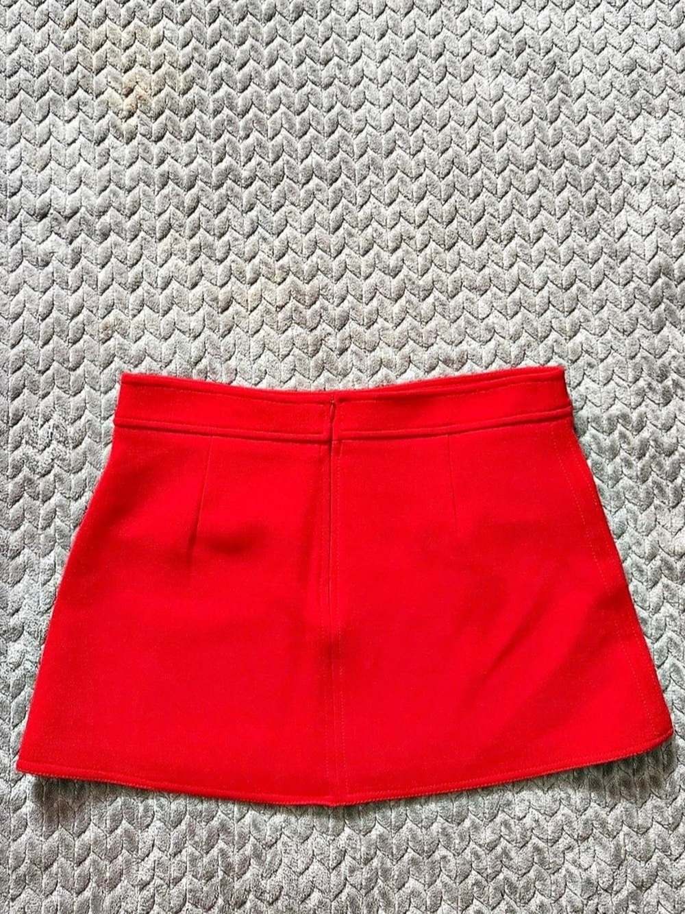 Women's Zara Red Textured Crepe Mini Skirt A-Line Size M